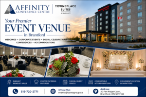 Affinity Conference Centre event venue near Hamilton, Brant County, Woodstock & Simcoe for weddings events