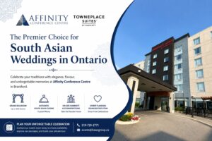 South Asian wedding venue in Brantford Ontario — Grand Ballroom and Marriott accommodations at Affinity Conference Centre